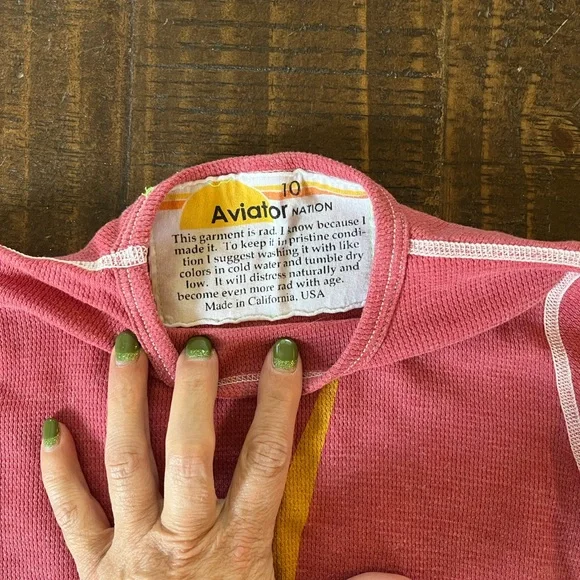 Aviator Nation Kids Pink and Gold Lightning Tee - Picture 3 of 5